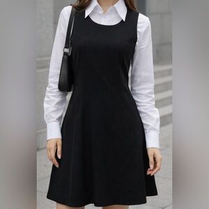 Vintage Y2K | Whistles Black Mini Dress | Made in UK | 90s Minimalist A-Line